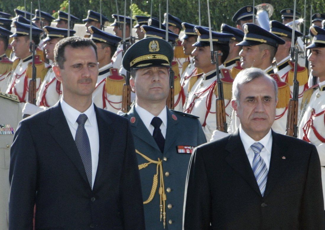 Bašár Asad a Michel Sulejman v Damašku