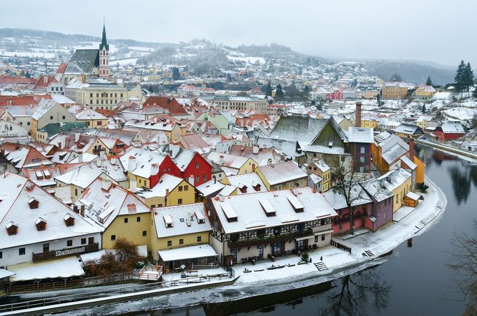 Český Krumlov v zimním období. Ilustrační snímek