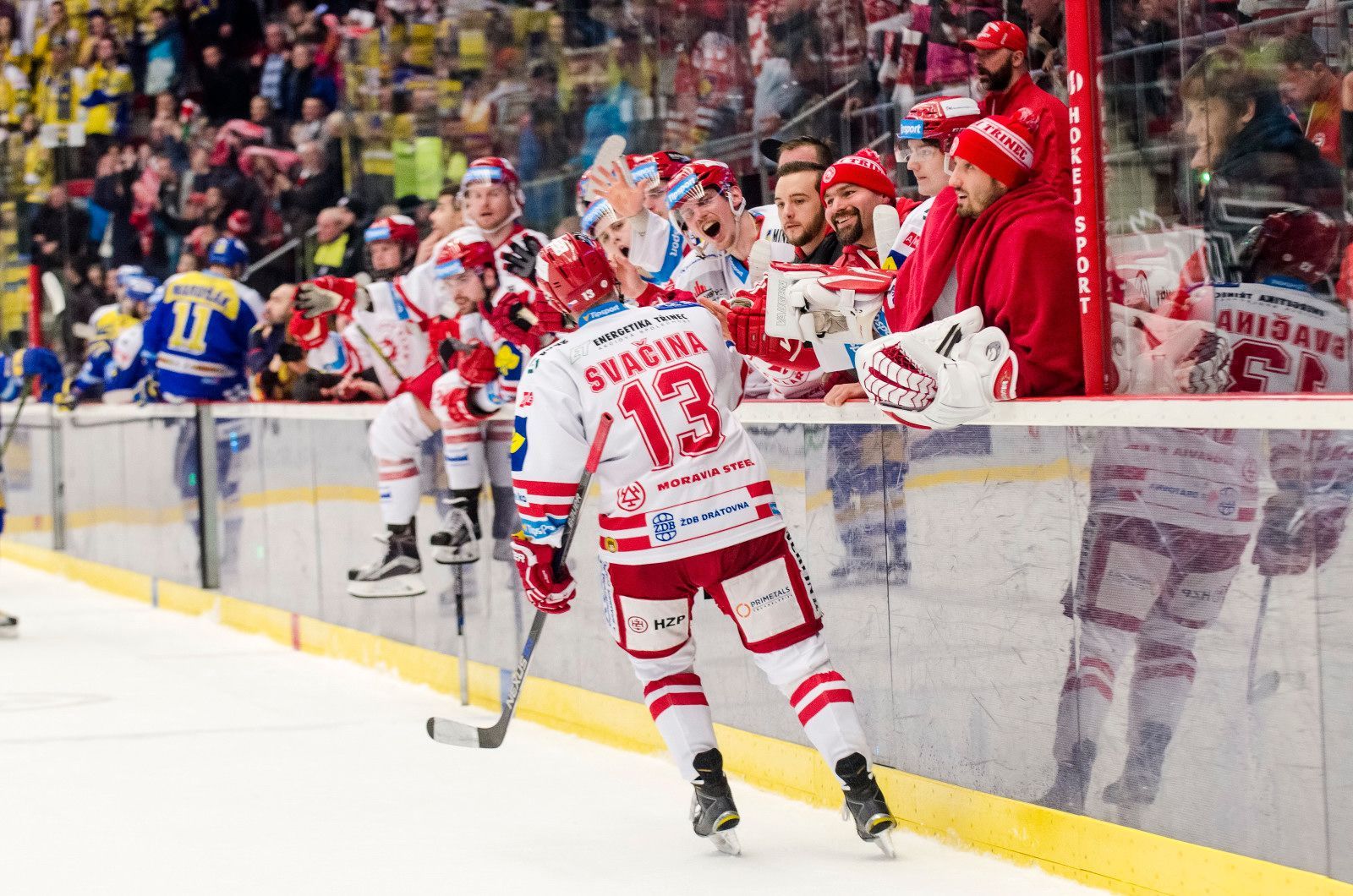 Třinec - Zlín, třetí předkolo play off 2016.