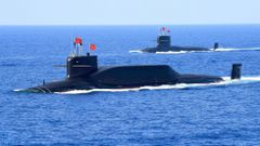 Čínské ponorky na jaderný pohon na přehlídce v Jihočínském moři.
