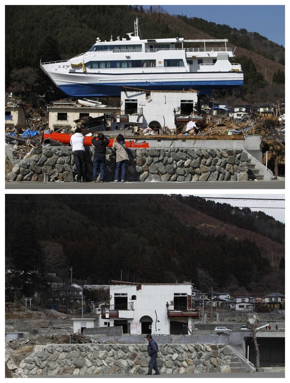 Japonsko rok po tsunami - "tehdy a nyní" - kombo