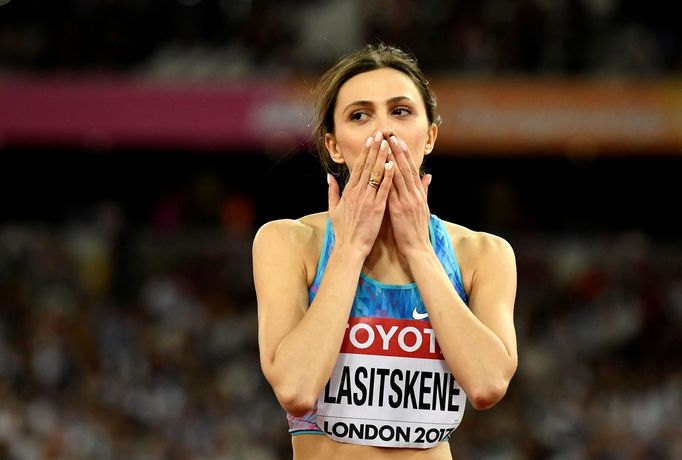 FILE PHOTO: Athletics - World Athletics Championships – women's high jump final – London Stadium, London, Britain – August 12, 2017 – Neutral athlete Maria Lasitskene rea