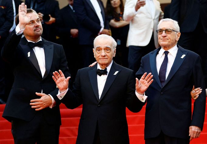 Herec Leonardo DiCaprio, režisér Martin Scorsese a herec Robert De Niro.
