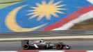 Sauber Formula One driver Esteban Gutierrez of Mexico drives during the first practice session of the Malaysian F1 Grand Prix at Sepang International Circuit outside Kual