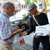 Paříž, Francie, kolportér, noviny, poslední, Le Monde