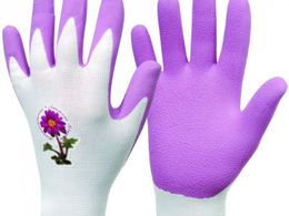 Krásné a pohodlné dámské pracovní rukavice pro drobné zahradní práce - přesazování, plení. Cena 85 Kč.