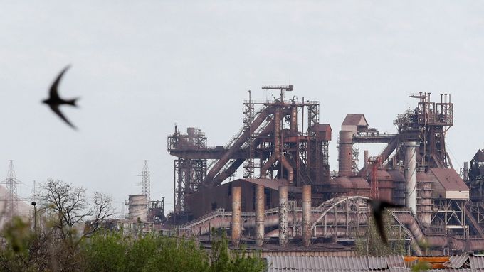 Mariupolské ocelárny Azovstal.