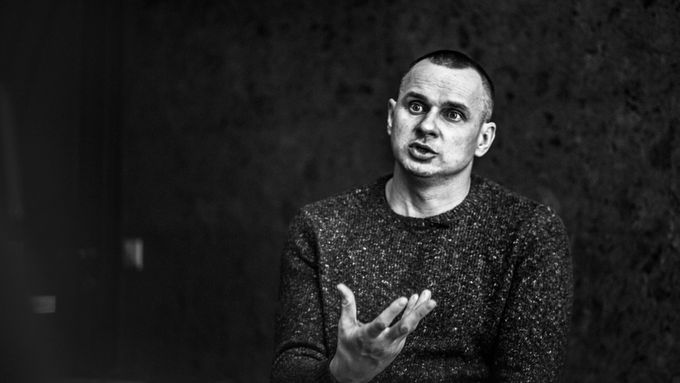 Oleg Sencov během rozhovoru pro Aktuálně.cz v Kyjevě.