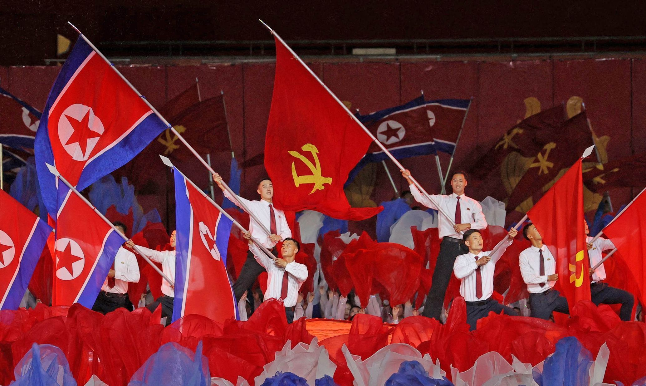 Severní Korea, 80. let, výročí, vojenská přehlídka, Kim Ir-sen, Medvedev, Pchjongjang