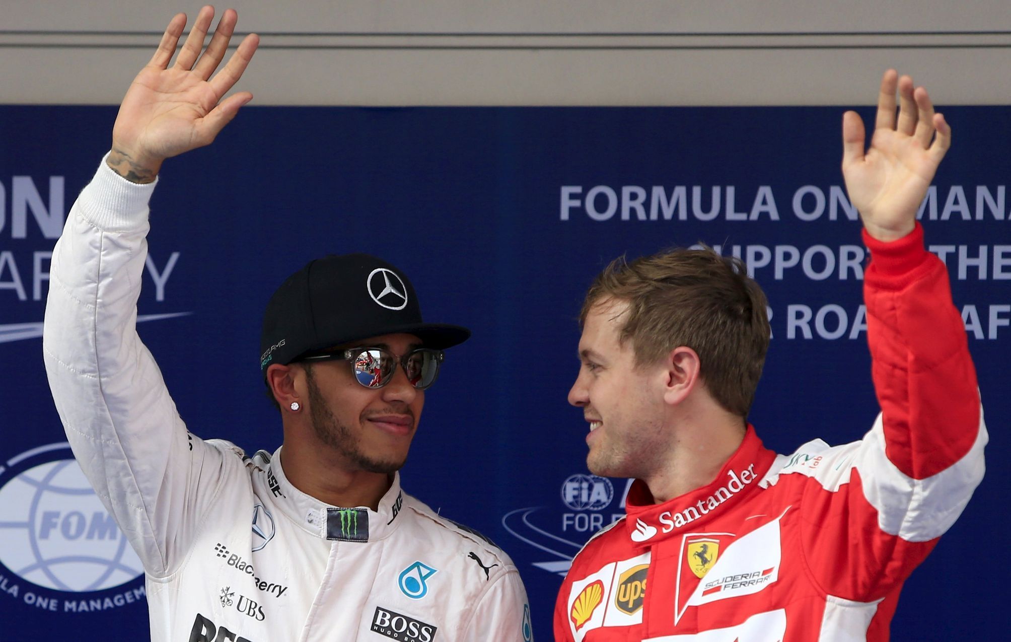 F1, VC Číny 2015: Lewis Hamilton, Mercedes a Sebastian Vettel, Ferari
