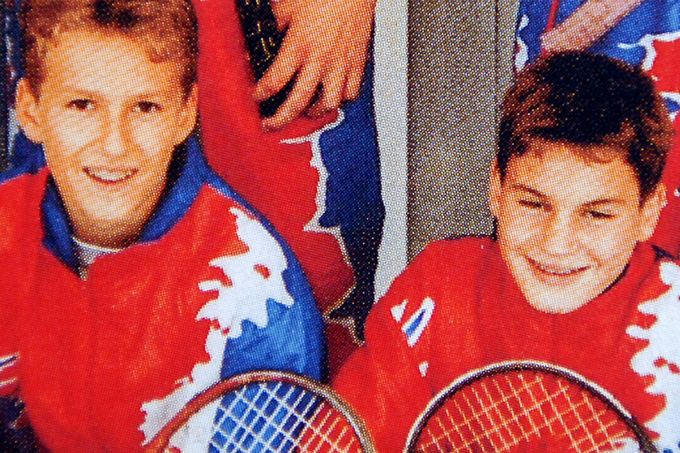 Snímek ze sportovní kariéry švýcarského tenisty Rogera Federera.