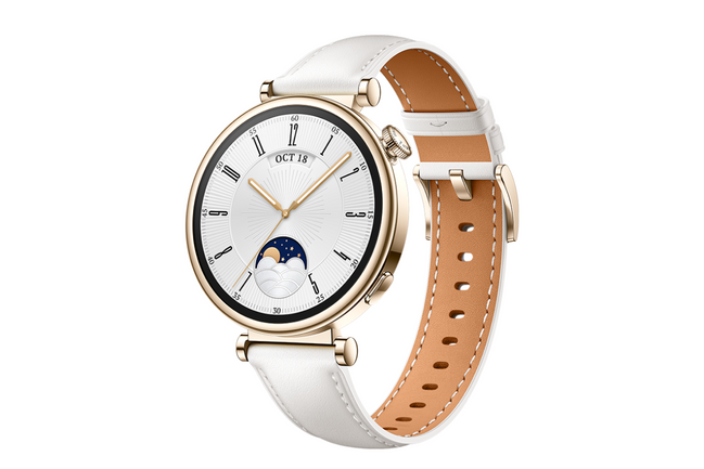 Hodinky Watch GT 4 s bílým koženým řemínkem