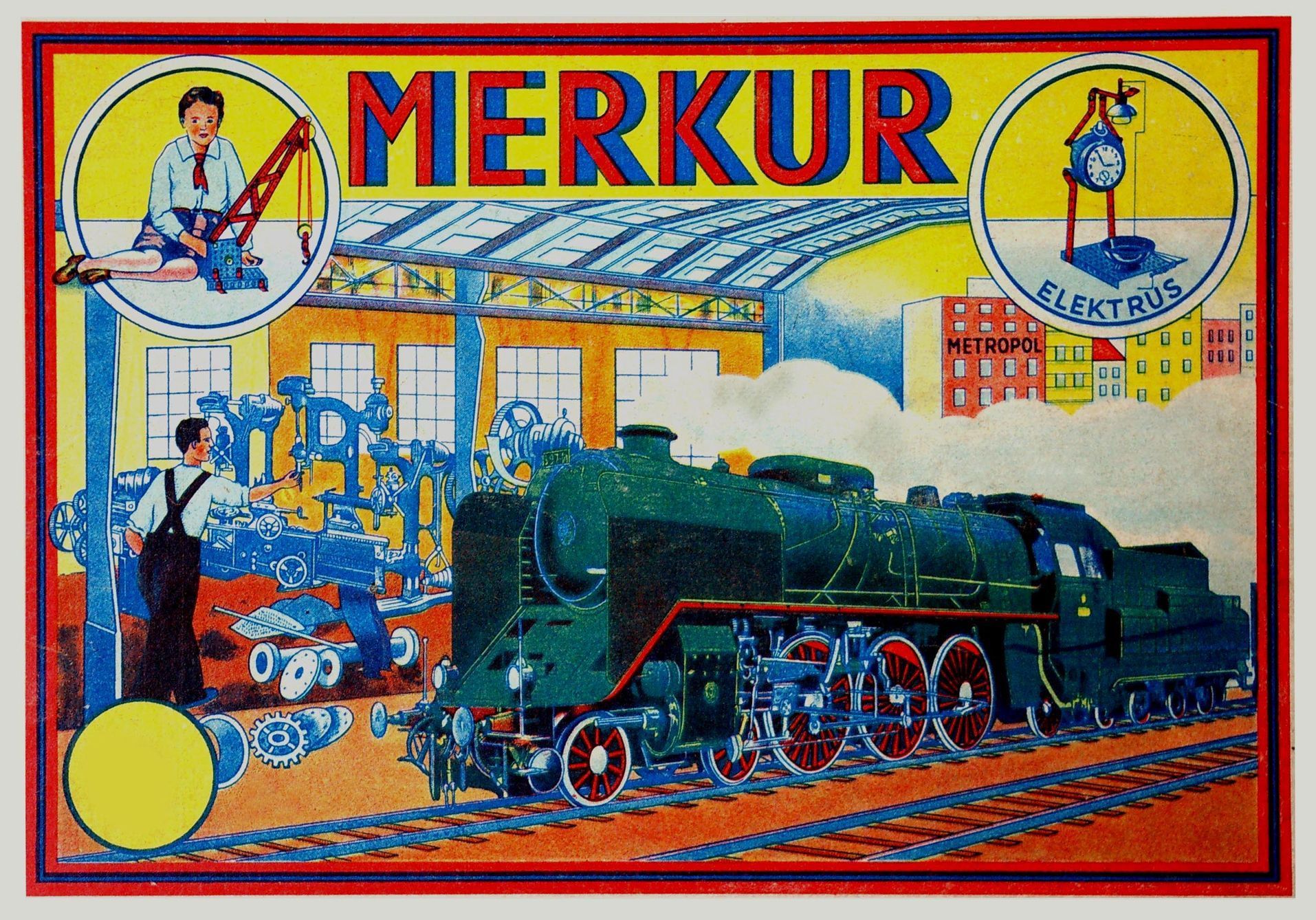 obal stavebnice merkur po roce 1946