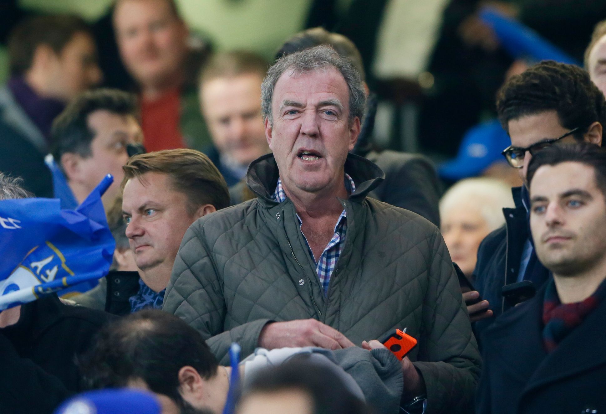 Football: Jeremy Clarkson watches from the stands