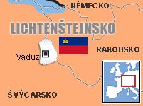 Mapa - Lichtenštejnsko