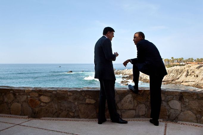 June 18, 2012 "We were in Mexico for G20 Summit. While the President was waiting for Russian President Vladimir Putin to arrive for their bilateral meeting, he stepped outside to talk with Chief of Staff Jack Lew."