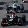 Lotus Formula One driver Grosjean of France leads during the Japanese F1 Grand Prix at the Suzuka circuit