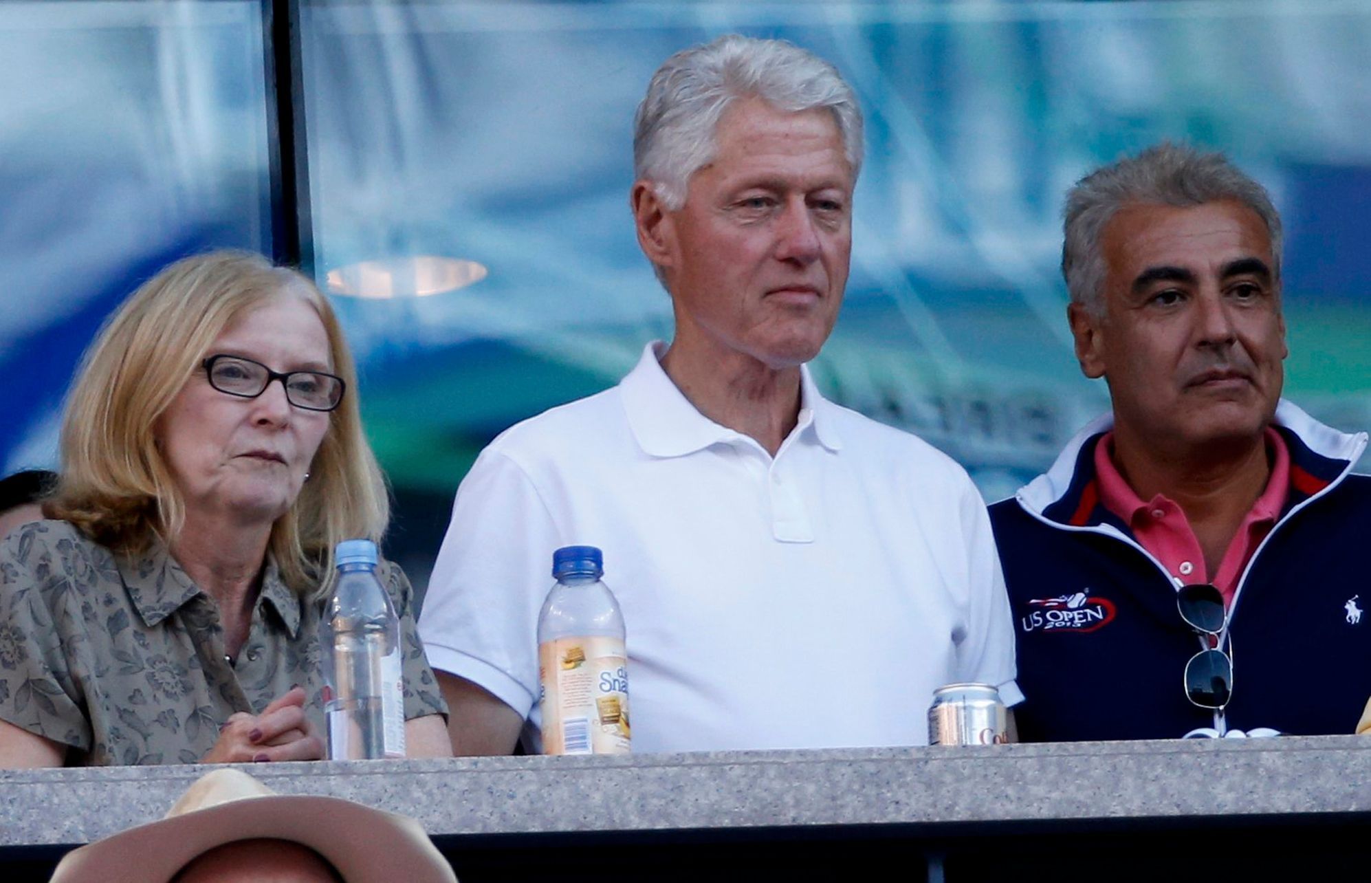Tenis, US Open 2013: Bill Clinton (uprostřed)