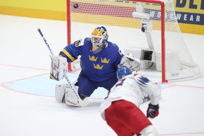 Henrik Lundqvist v zápase Česko - Švédsko na MS 2019