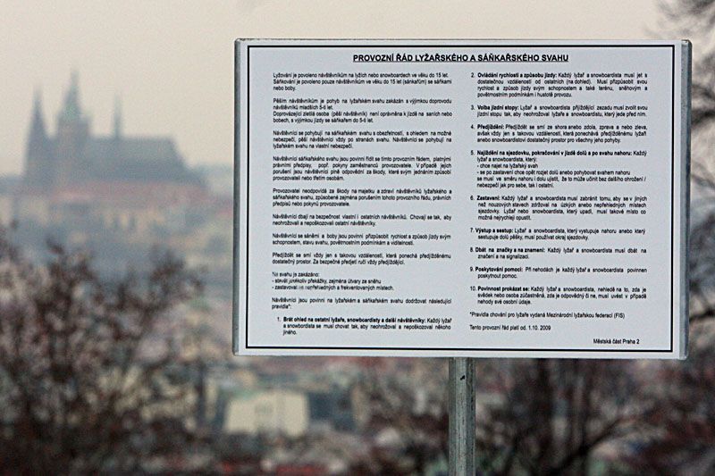Sjezdovka v Riegrových sadech v Praze