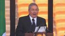 Cuban President Raul Castro makes a speech