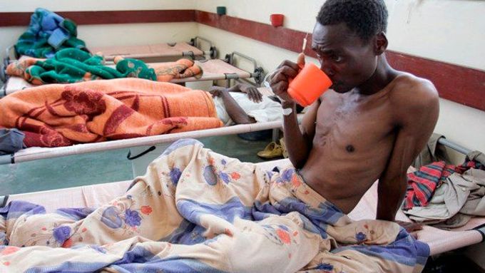 Pacient nakažený cholerou, poliklinika v Harare
