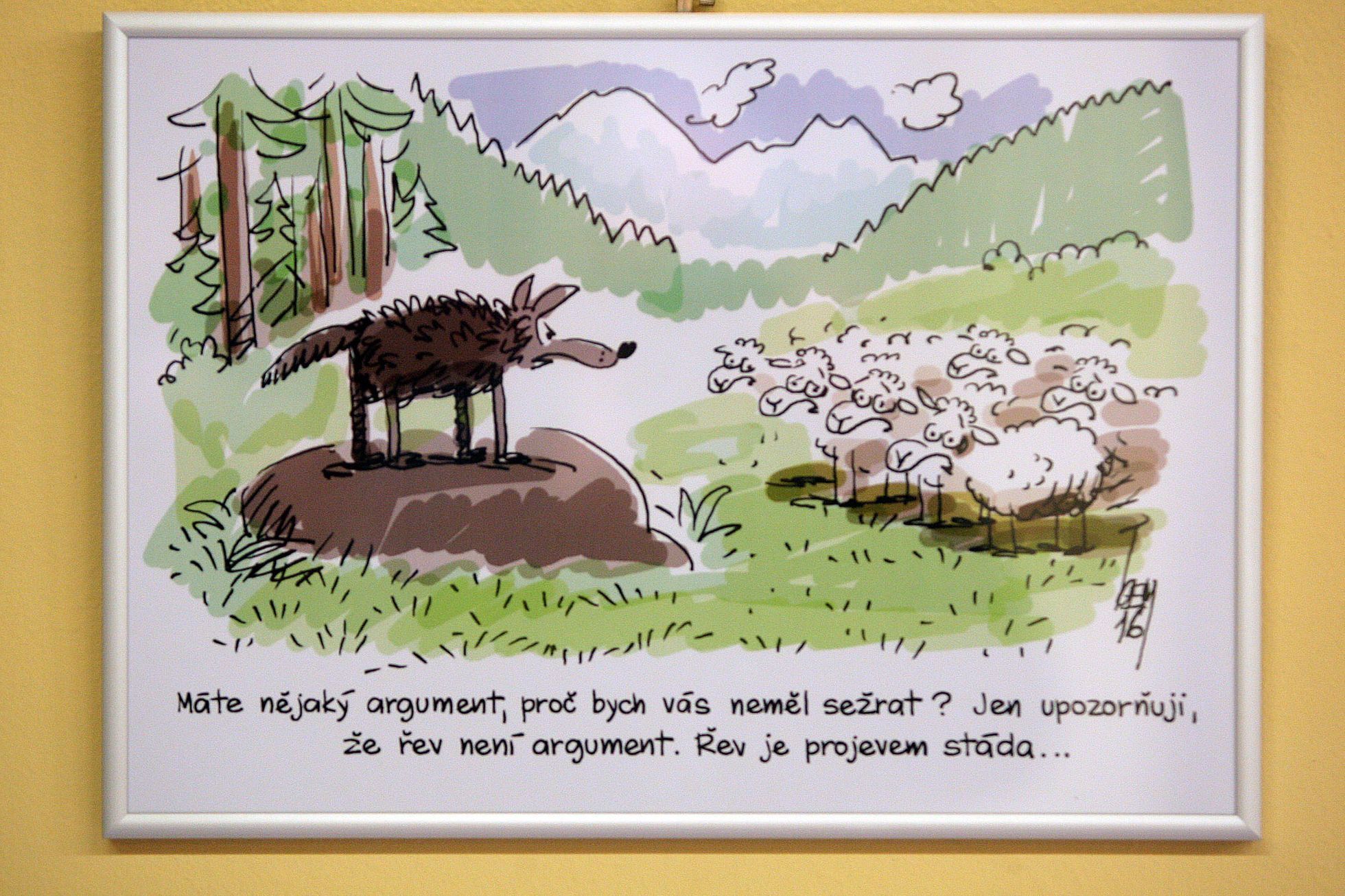 Výstava karikatur v poslanecké sněmovně