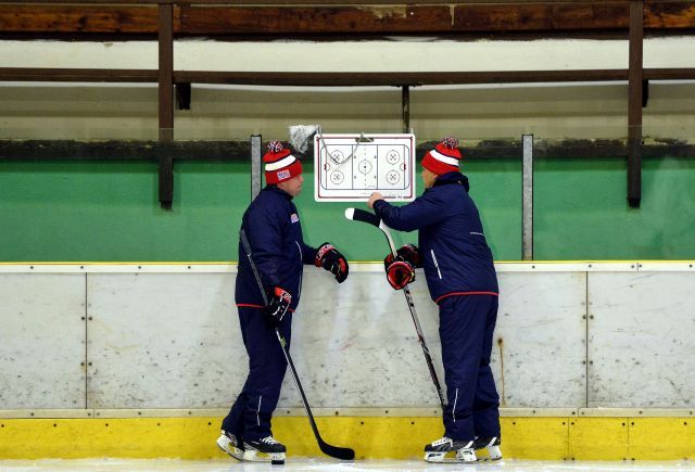 Hokej, soustřední reprezentace: Jaroslav Špaček a Vladimír Růžička