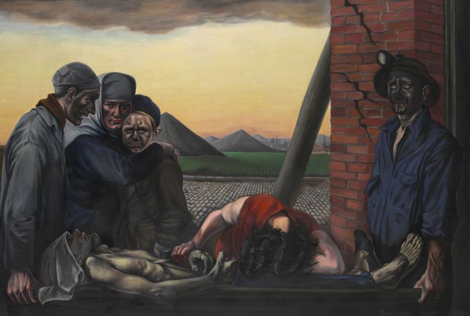 André Fougeron: Kruté země - Krajina s doly, 1950, olej, plátno, 170x250 cm.