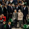 Japan's Emperor Akihito and Empress Michiko attend the Davis Cup quarter-final men's doubles tennis match between Japan's Ito and Uchiyama, and Czech Republic's Stepanek and Rosol in Tokyo