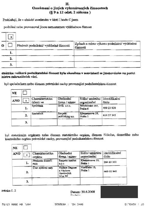 Schwarzenberg 1, majetek