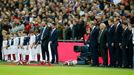 General view of FA chairman Greg Dyke, Britain's Prime Minister David Cameron, England manager Roy Hodgson and Britain's Prince William after laying floral tributes