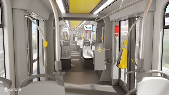 Vizualizace tramvaje 40T ze Škody Transportation pro Plzeňské městské dopravní podniky