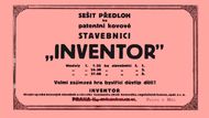 Předlohová kniha stavebnice Inventor z roku 1921.