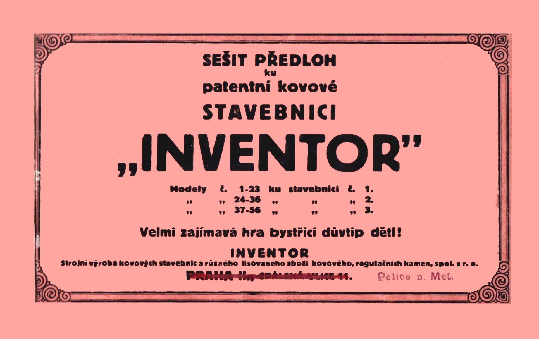 Předlohová kniha Inventor stavebnice merkur