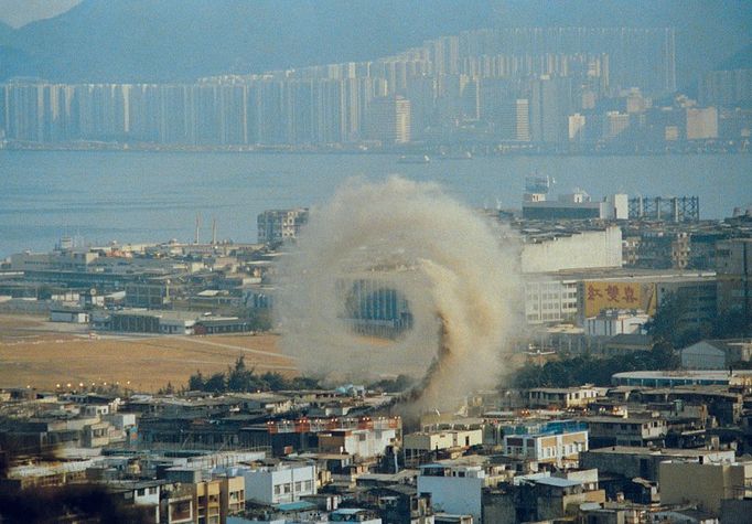 Duststorm twister in city