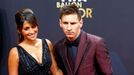 Barcelona's Lionel Messi of Argentina, a nominee for the 2014 FIFA World Player of the Year, arrives with partner Antonella Roccuzzo for the FIFA Ballon d'Or 2014 soccer