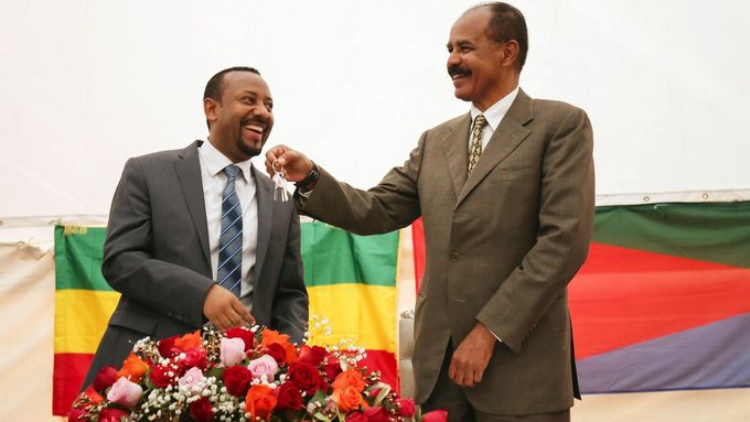 Etiopský premiér Abiy Ahmed s eritrejským prezidentem Isaiasem Afwerkim