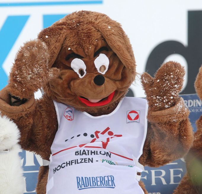 SP biatlonu,. Hochfilzen, stíhačka Ž: maskot