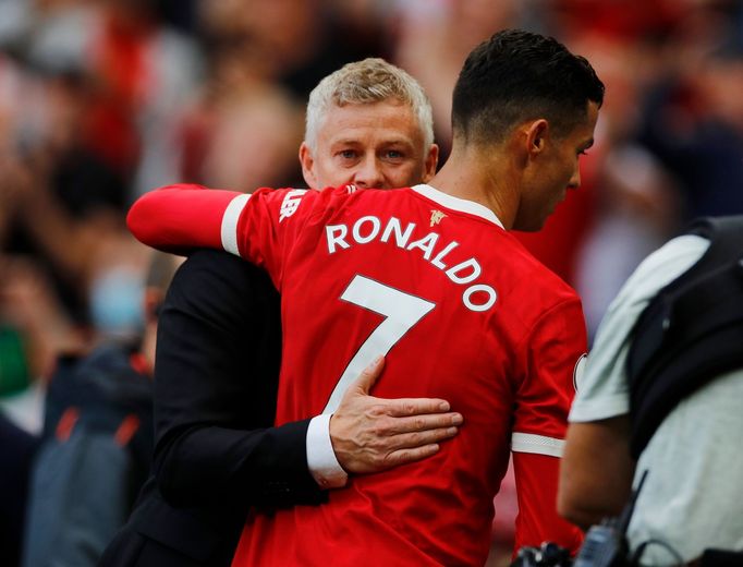 Soccer Football - Premier League - Manchester United v Newcastle United - Old Trafford, Manchester, Britain - September 11, 2021 Manchester United's Cristiano Ronaldo and