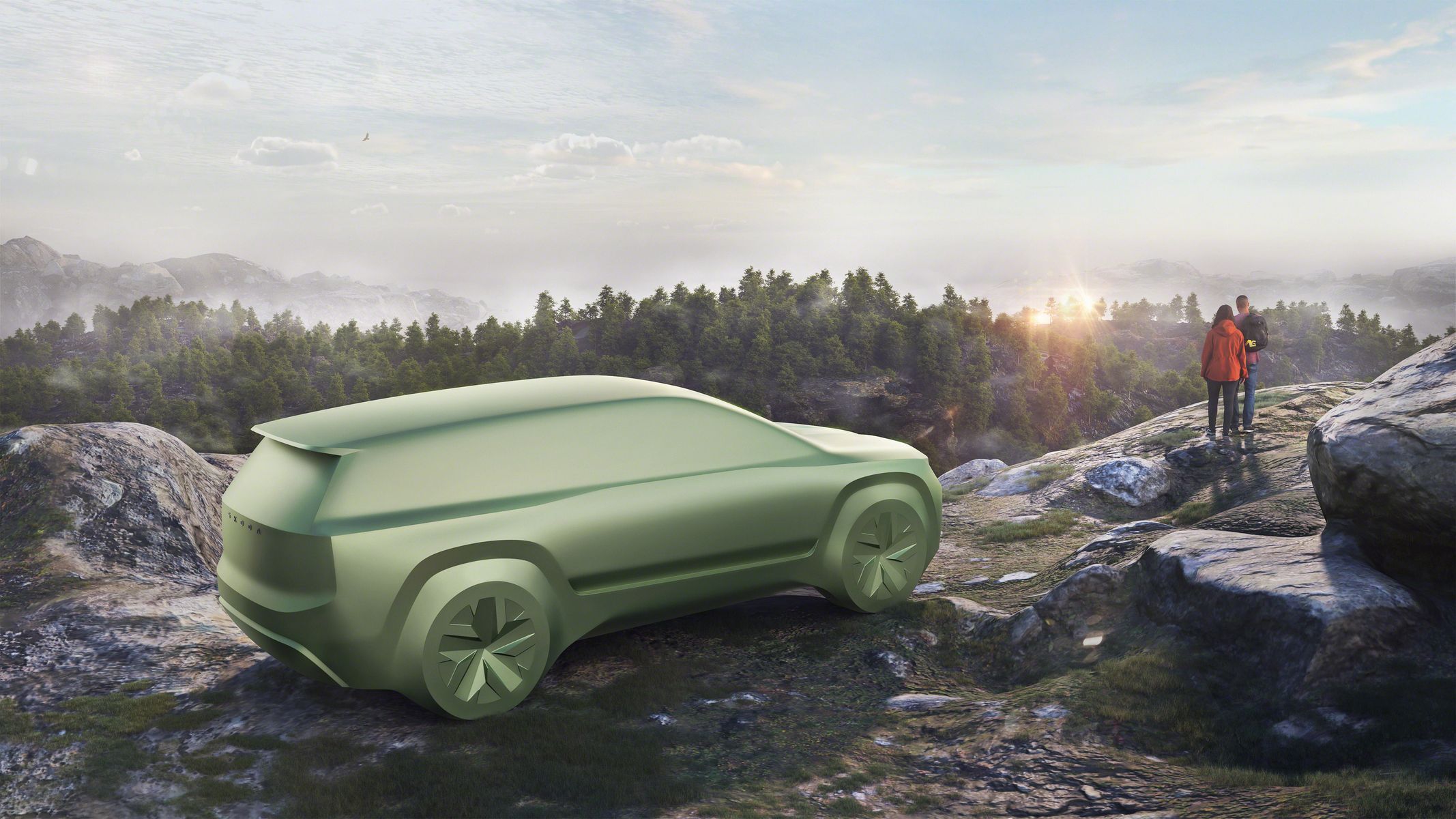 Škoda Auto - sochy chystaných elektromobilů