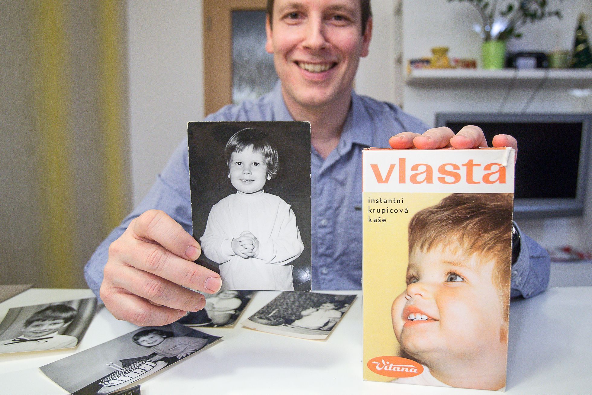 Instantní kaše Vitana - chlapec z obalu kdysi a dnes