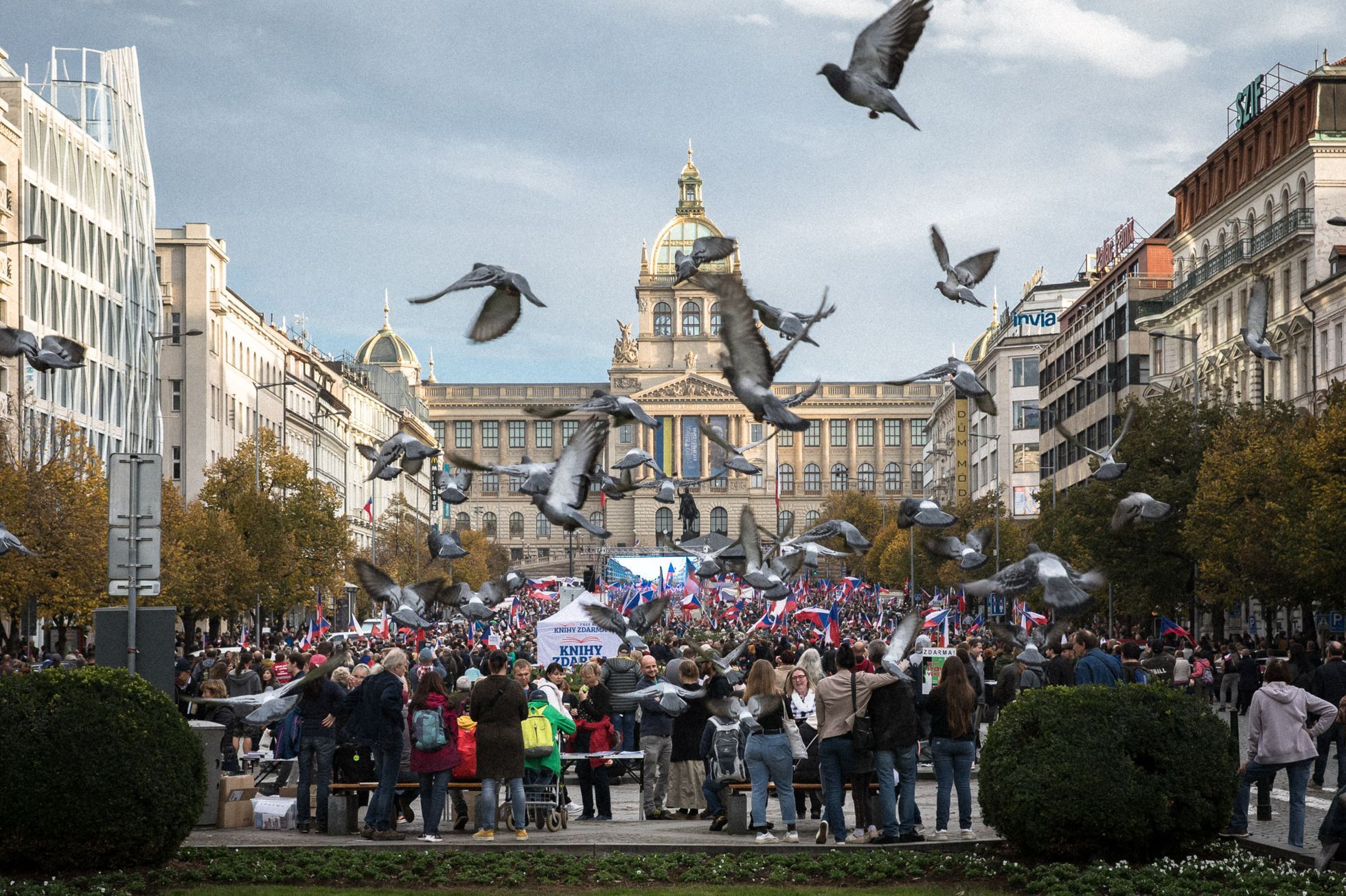 Protivládní demonstrace za demisi vlády 28. října 2022, Václavské náměstí