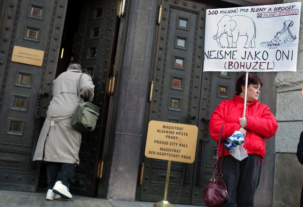 demonstrace proti solení chodníků