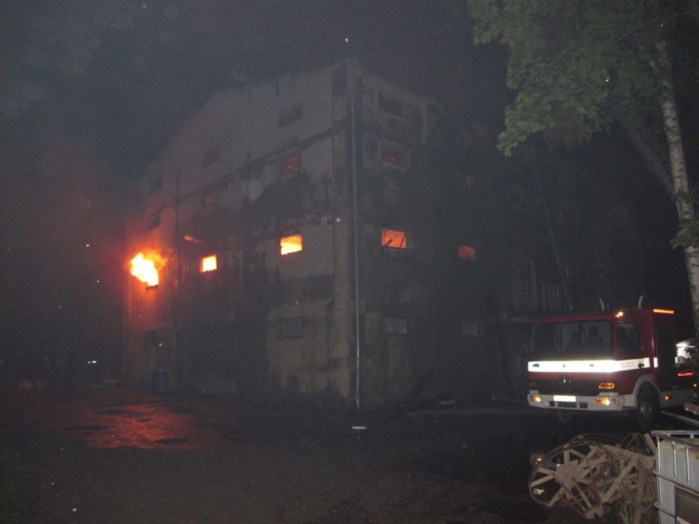 Požár skladu chmele ve Mšeci