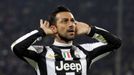 Fotbalista Juventusu Fabio Quagliarella slaví gól v utkání Ligy mistrů 2012/13 proti Chelsea.