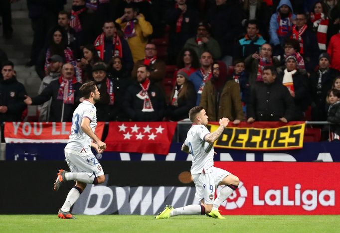 Soccer Football - La Liga Santander - Atletico Madrid v Levante - Wanda Metropolitano, Madrid, Spain - January 4, 2020  Levante's Roger Marti celebrates scoring their fir