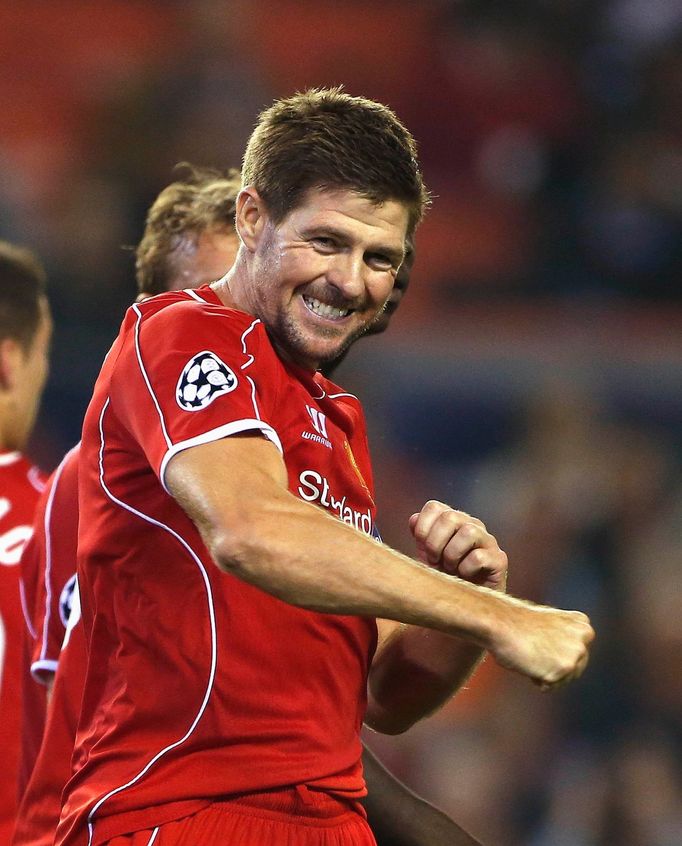 LM, Liverpool-Ludogorec: Steven Gerrard slaví gól