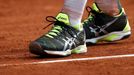 Steve Johnson of the U.S. prepares to serve to Guillermo Garcia-Lopez of Spain during their men's singles match at the French Open tennis tournament at the Roland Garros