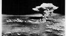 JAPAN NORTH KOREA NUCLEAR TESTS 2006-10-19 00:00:00 epa00843692 (FILES) A files handout photograph of the Hiroshima A-bomb blast photographed by the U.S. military on 6 August 1945.The A-bomb blast that killed over 140,000 people in Hiroshima was the first of only two nuclear bombs ever to be used. With tensions growing in east Asia over North Korea's nuclear tests and intentions to test more nuclear weapons the U.S is concerned a nuclear arms race could begin in earnerst across east Asia. Japan is the only nation on earth ever to experience the devestating effects of a nuclear explosion. EPA/A PEACE MEMORIAL MUSEUMHANDOUT